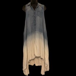 Chelsea & Theodore Asymmetrical Ombré Blue and White Sundress